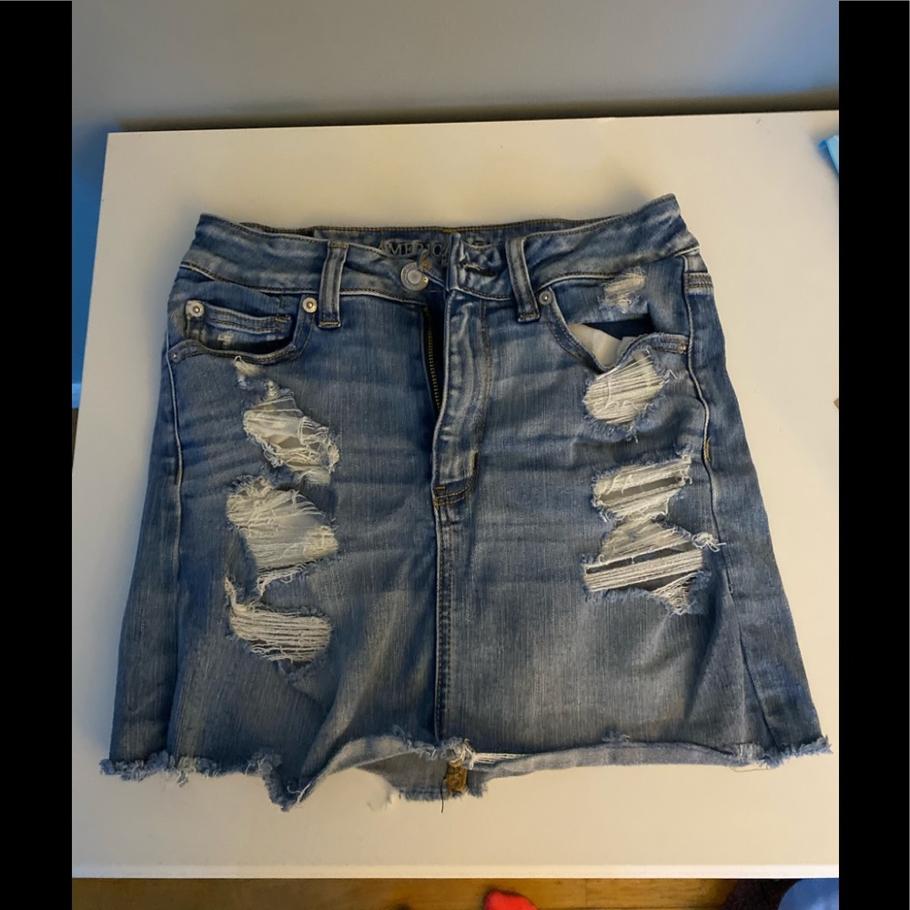 AE High Waisted Denim Skirt
